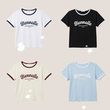 ビエンナーレカラーレタリングリンガー半袖T (4 colors)