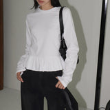 Neis Frill Layered Round Long-Sleeved T-Shirt
