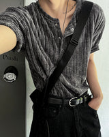 Beloa Golgi Henley Neck Short Sleeve