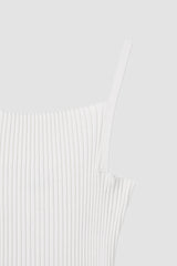 Square Neck Knit Top / White