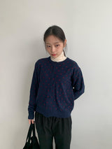 Yuhri Dot Round Knit Cardigan