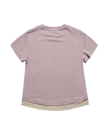 26SS WOMAN POINT LABEL LAYERED SHORT SLEEVE T-SHIRT