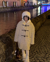 Half fur coat of soft tteokbokki