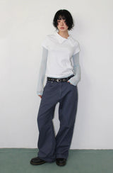 VINTAGE DYEING ZIPPER PANTS