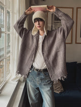 Tour Damage Overfit Cardigan