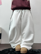 FLEECE❤TRACK LINE 3 LINE LONG PANTS ❤🖤🤍💙🩶5COLOR