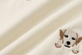 PUPPY EMBROIDERED CREAM DYED STRAIGHT DENIM code 26226
