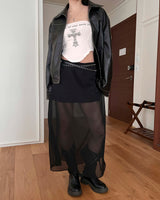 See-through long sk (2 color)