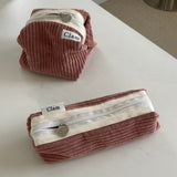 Clam round pouch _ Corduroy mist pink