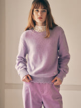 MOHAIR WOOL BLENDED KNIT LAVENDER