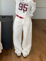 Fine X Strap Two-way Button Wide Long Pants