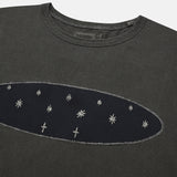 Starry pigment half T-shirts / Black charcoal