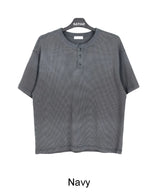 Sadi Pigment Waffle Henley Neck Short Sleeve Tee