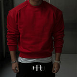 [HFORUS MADE]Layer Shoulder Sweatshirt IN RED