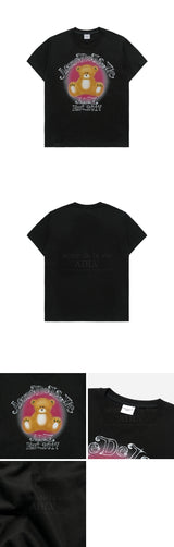 24FW BLUR SKETCH BEAR SHORT SLEEVE T-SHIRT BLACK