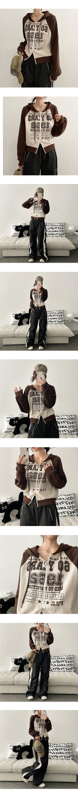 DSean2Way Crop Nagrang Hooded Zip-Up