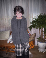 (2color) Check Wrap Layered Wide Banding Pants