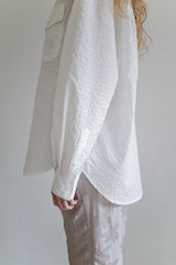 Seersucker check shirt, White