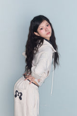 コントラストパッチジップアップ オートミール