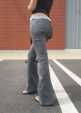 GLAM SHIRRING BOOTS CUT PANTS