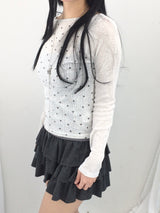 Mini dot ribbed t