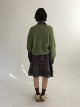 ボンボンブークレVネックニット (5color)