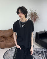 Rual Side Henley Neck Ringer Tee