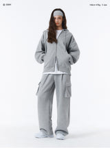 [Unisex] ベーシックラインワンタックカーゴスウェットパンツ (2color)