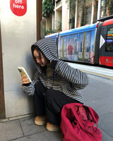 [ORIGINAL] Swing Stripe Oversized Zip-up Hoodie