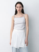 (T-7045)ANN SHIRRING SLEEVELESS TEE