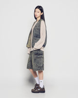 26SS UTILITY DYING DENIM SHORT PANTS