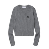PRIMROSE V-NECK CROP KNIT (6COLOR)