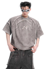 ビンテージウォッシュドグラディエントコットンTシャツ