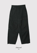 Snap Button Cotton D Ring Wide Pants (3color)