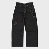 Star Applique Embroidery デニムパンツ