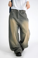 stripe brown washing pants