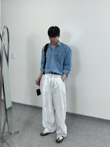 MR Non-fade curved half banding denim