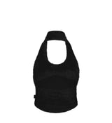 Muffler Knit Halter Top / Black