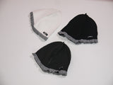 チェックレースビーニー_チャコール