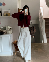Two Pintuck Cotton Wide Pants (3color)