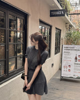 Ifu Short-sleeve knit&skirt set (with underpants)
