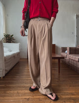 Fresh Summer Belted Two Tuck Slacks