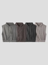 ピグメントクロップスウェットフードベスト 4color