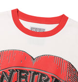 ハートグラフィックリンガーTシャツ（赤