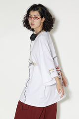 ルーズシルエットエアリーホワイトTシャツ