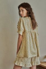 Rivona Short-sleeve Two-piece Yellow[24181WTSSN]