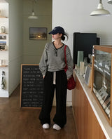 [BELLIDE MADE] ルーズフィットストライプVネックニット