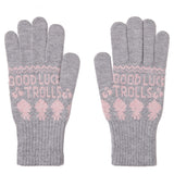 TROLLS JACQUARD KNIT TOUCH GLOVES - MELANGE GRAY