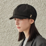 VA Stud Easy Fit Newsboy Cap / Black