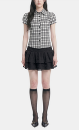 Yvie Plaid Puff Shirt